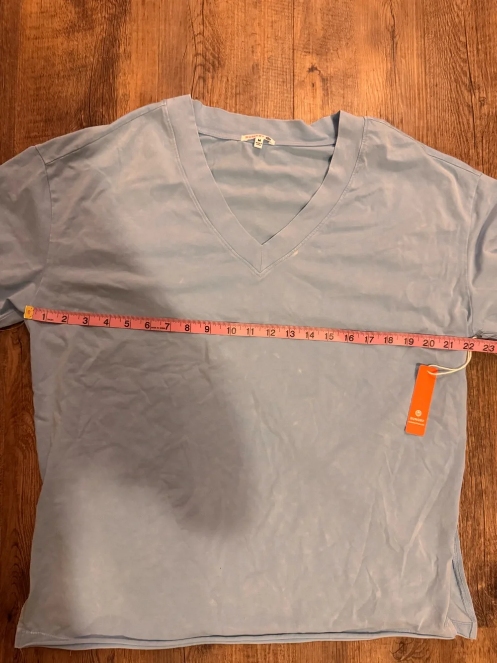 Sundry Light Blue V-Neck Lounge Top & High-Waist Bike Shorts Set size medium
